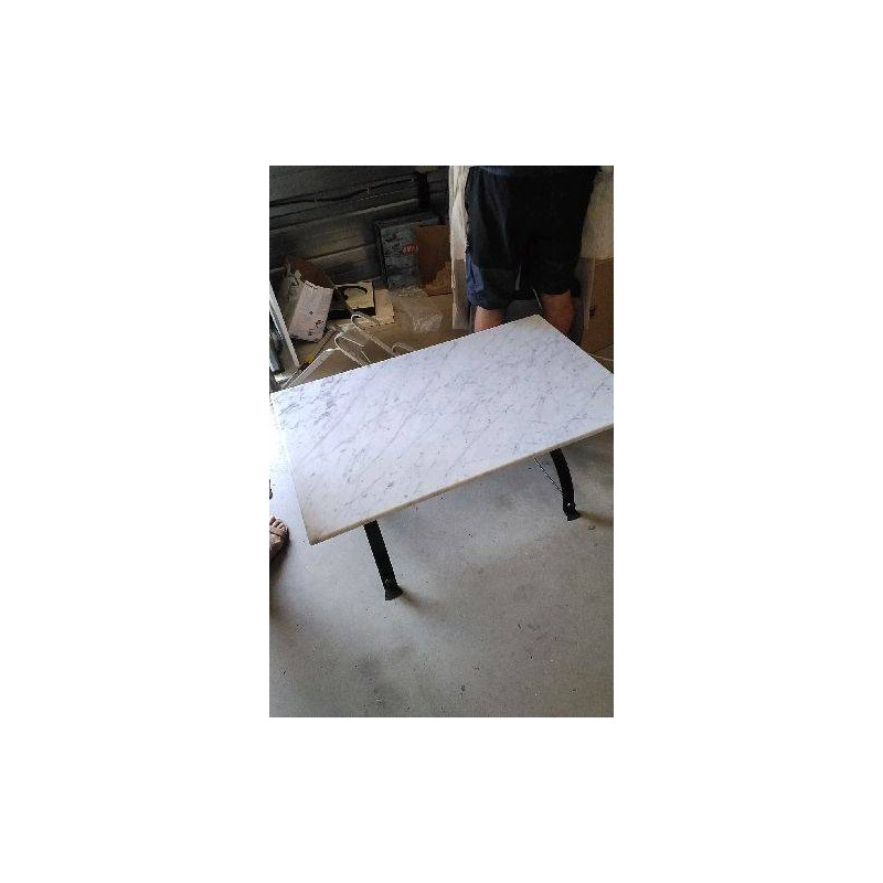 TABLE BASSE METAL DESSUS MARBRE