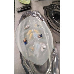 DESSOUS DE PLAT OVALE VERRE...