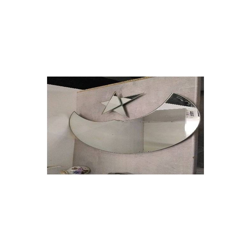 MIROIR LUNE + ETOILE ANNEES 70 / CREATION MATHIAS