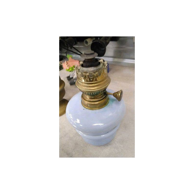 PIED DE LAMPE A PETROLE BLEU