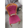 CHAISE BOIS VELOURS ROUGE