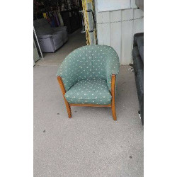FAUTEUIL BOIS TISSU VERT/...