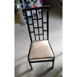 CHAISE BOIS TISSU  EN L’ÉTAT 