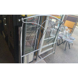 TETE DE LIT FER GRISE 140CM 