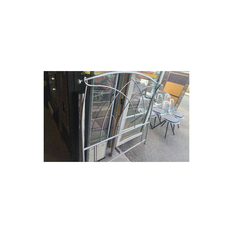TETE DE LIT FER GRISE 140CM 