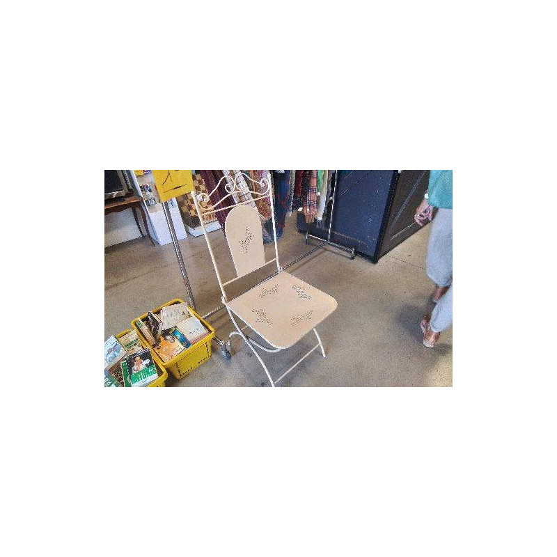 CHAISE FER FORGE  ECRU