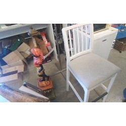 CHAISE HAUTE BOIS TISSU -...