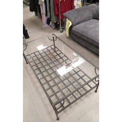TABLE BASSE METAL VERRE -...