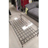 TABLE BASSE METAL VERRE - 112X63CM