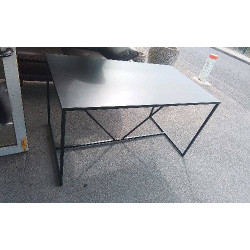 TABLE NOIRE METAL 140X80
