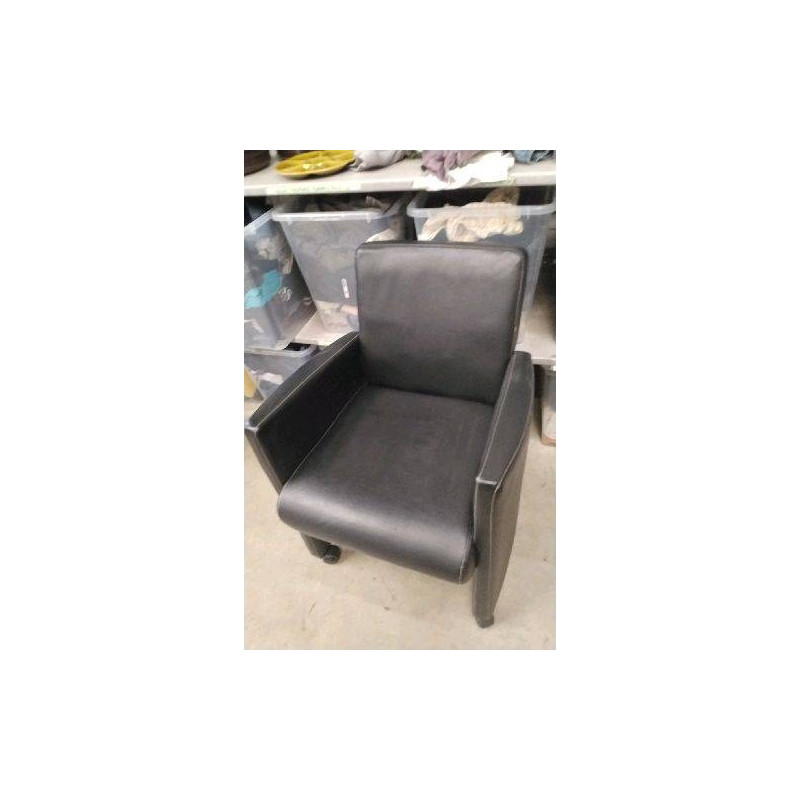 FAUTEUIL SIMILI CUIR A ROULETTES 