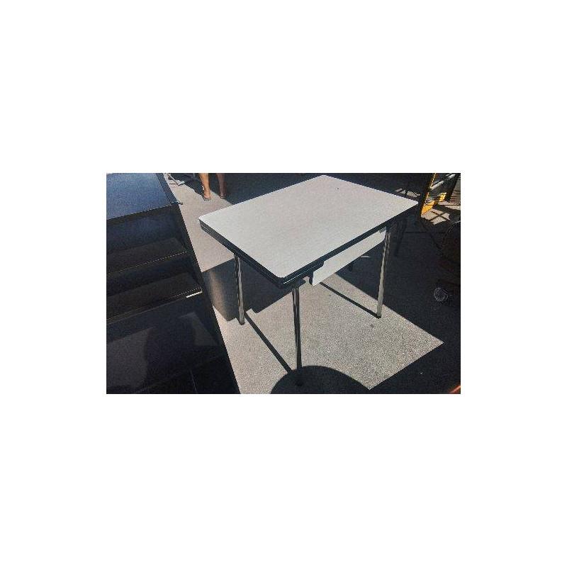 TABLE FORMICA 2 RALLONGES 1 TIROIR 