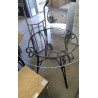TABLE METAL DESSUS VERRE - DIAM 96CM