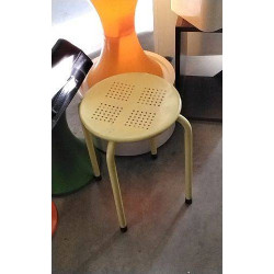 TABOURET JAUNE METAL 