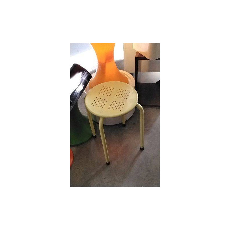 TABOURET JAUNE METAL 
