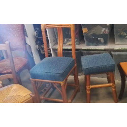CHAISE ROTIN TISSU -...