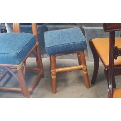 TABOURET ROTIN TISSU -...
