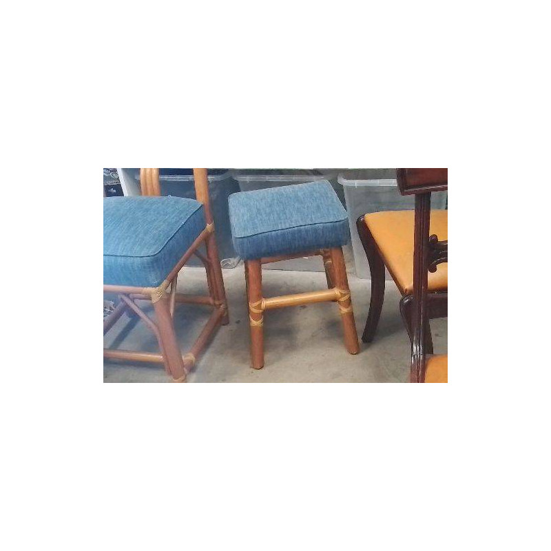 TABOURET ROTIN TISSU - MAUGRION FRANCE