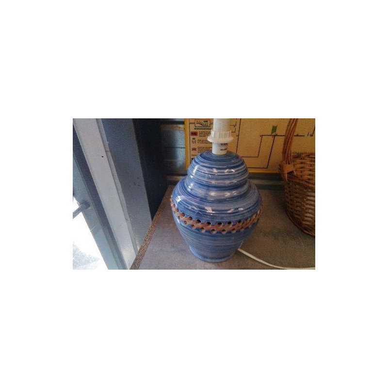PIED DE LAMPE BLEU/ TRESSE