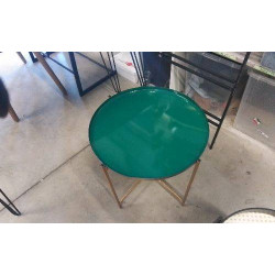 TABLE BASSE RONDE DOREE VERTE 