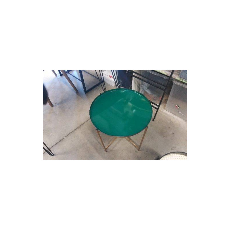 TABLE BASSE RONDE DOREE VERTE 