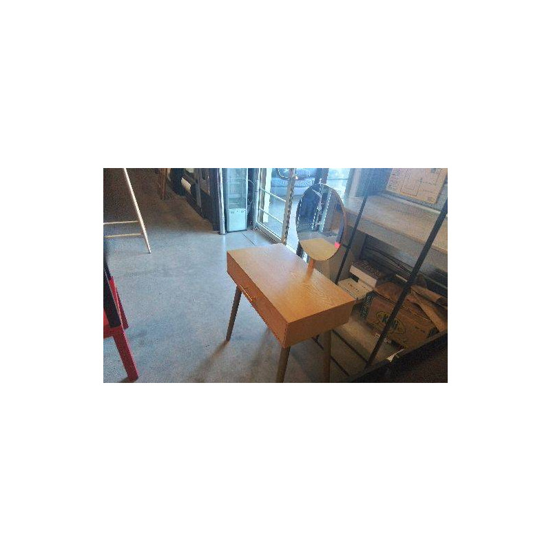 COIFFEUSE 1 TIROIR - MIROIR ROND