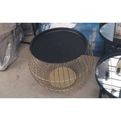 TABLE BASSE BOULE DOREE
