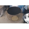 TABLE BASSE BOULE DOREE