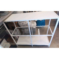 CONSOLE BLANCHE / METAL VERRE