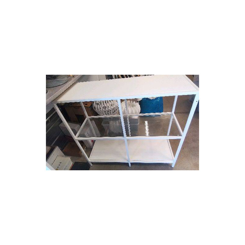 CONSOLE BLANCHE / METAL VERRE