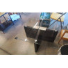 TABLE BASSE CARREE DESSUS VERRE 
