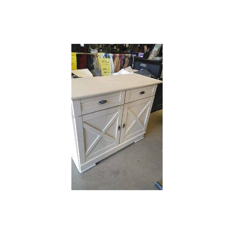 MEUBLE ECRU 2 PORTES 2 TIROIRS 