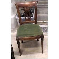 CHAISE LYRE / BOIS TISSU -...