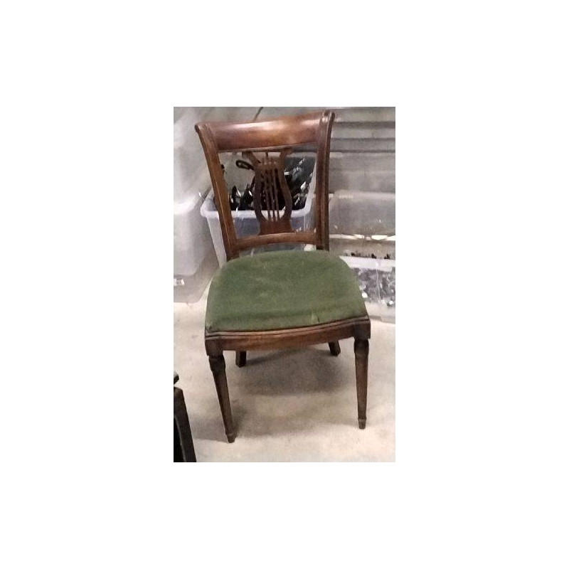 CHAISE LYRE / BOIS TISSU - EN L’ETAT