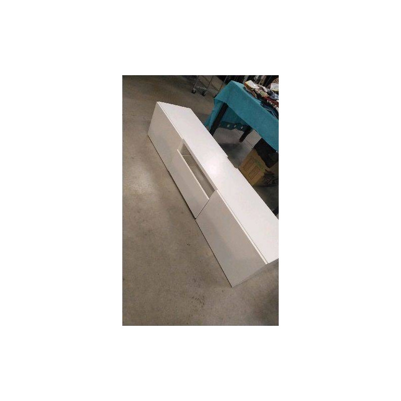 BANC TV BLANC 2 PORTES 1 TIROIR 