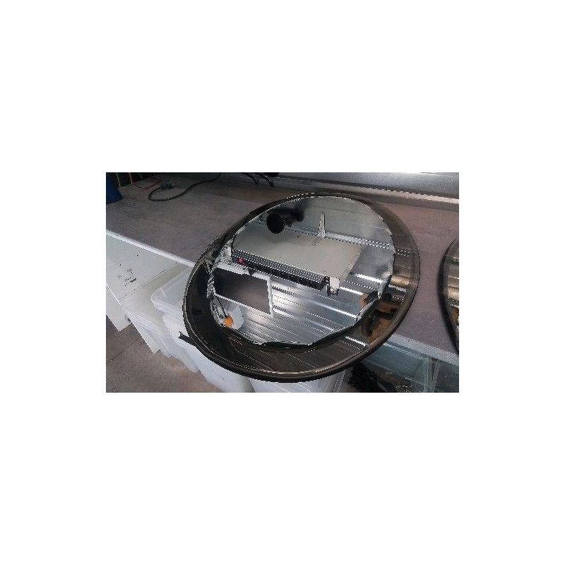 MIROIR OVALE STYLE ANNEES 70 / VERRE FUME