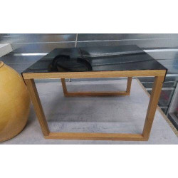TABLE BASSE BOIS METAL NOIR