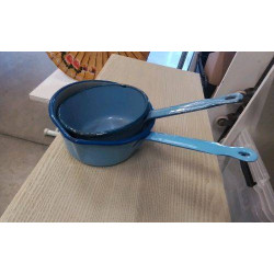 CASSEROLES EMAILLEES X2 BLEUS 