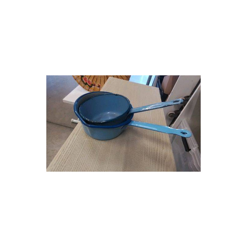 CASSEROLES EMAILLEES X2 BLEUS 