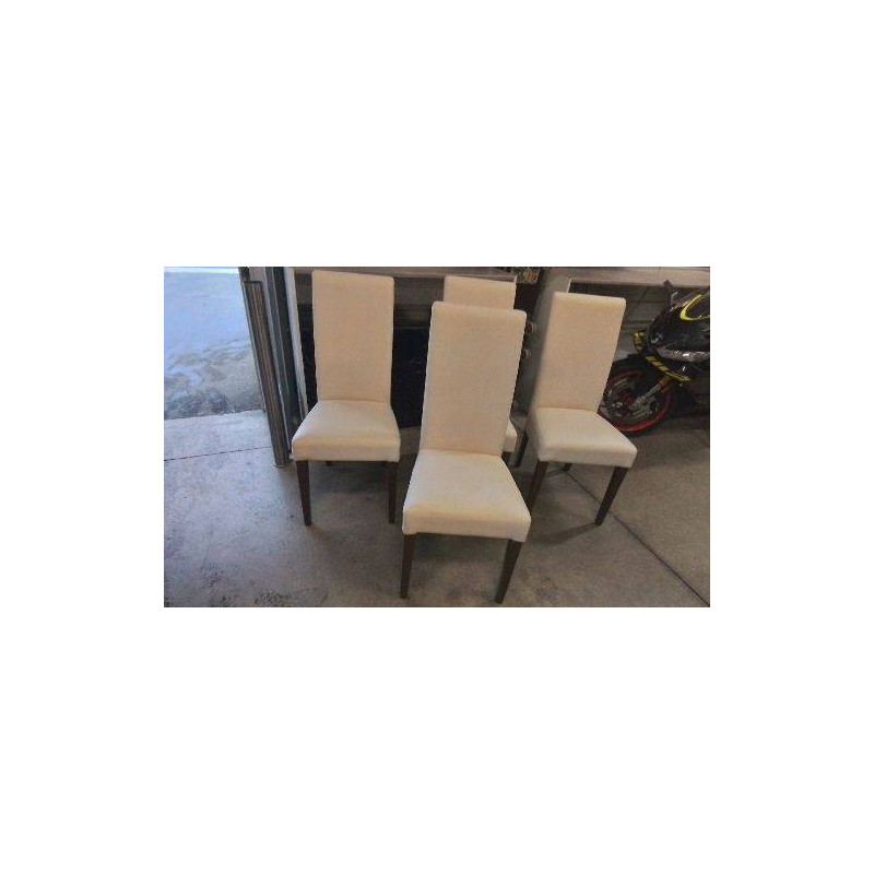 CHAISE PVC ECRU PIEDS BOIS 
