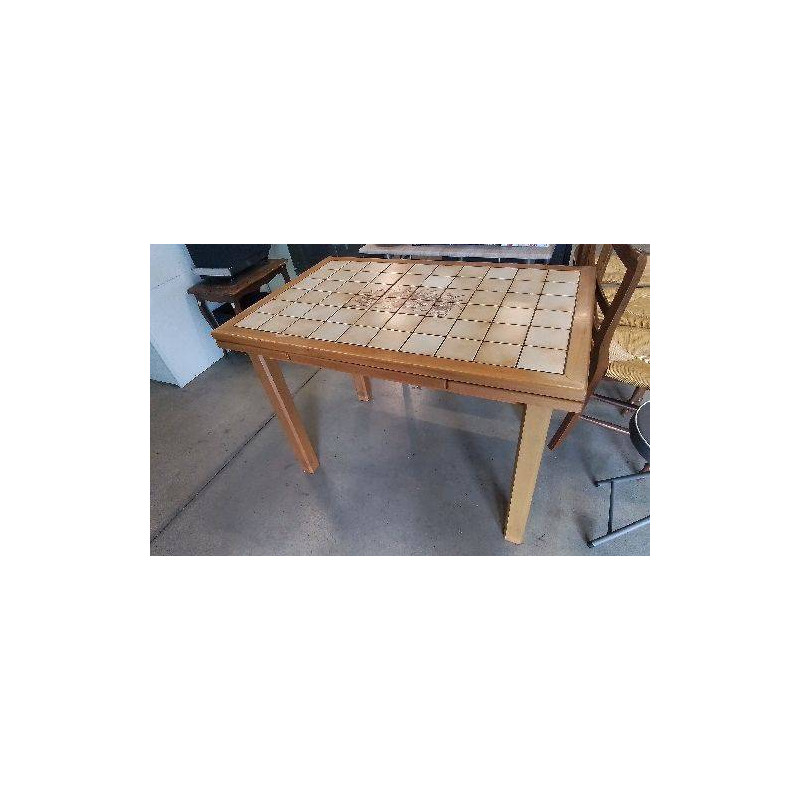TABLE DESSUS CARRELE 2 RALLONGES