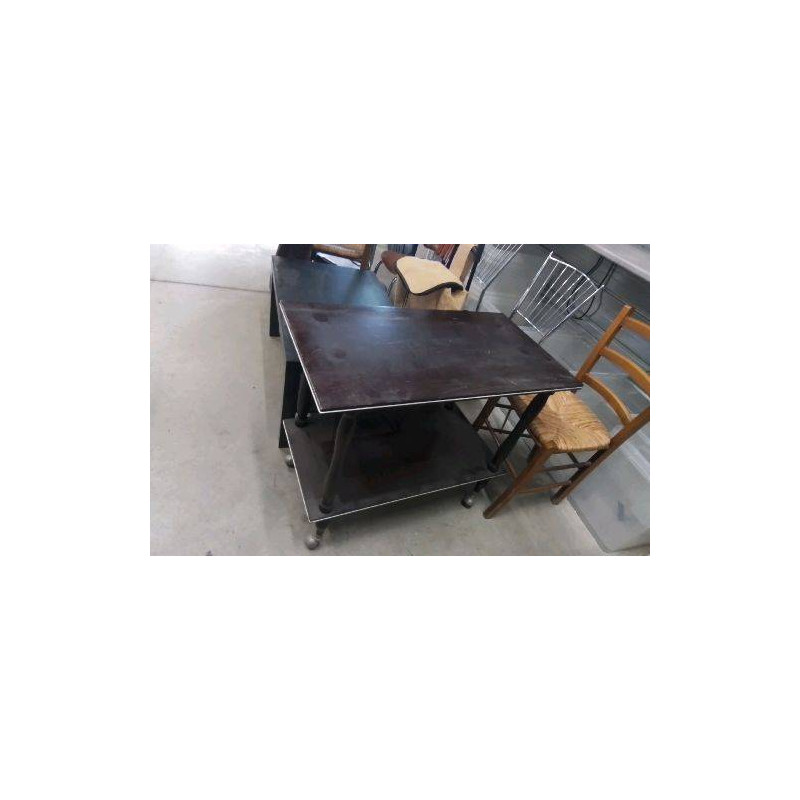 MEUBLE TV VINTAGE SUR ROULETTES 