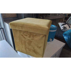 POUF COFFRE JAUNE 