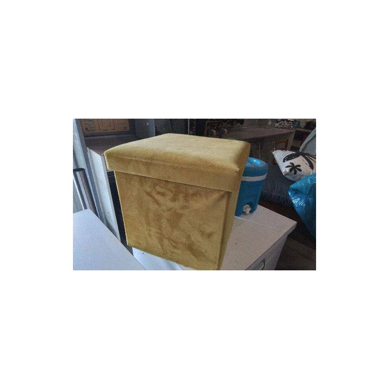 POUF COFFRE JAUNE 