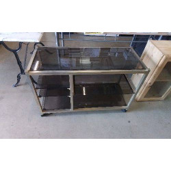 MEUBLE TELE VERRE FUME SUR...