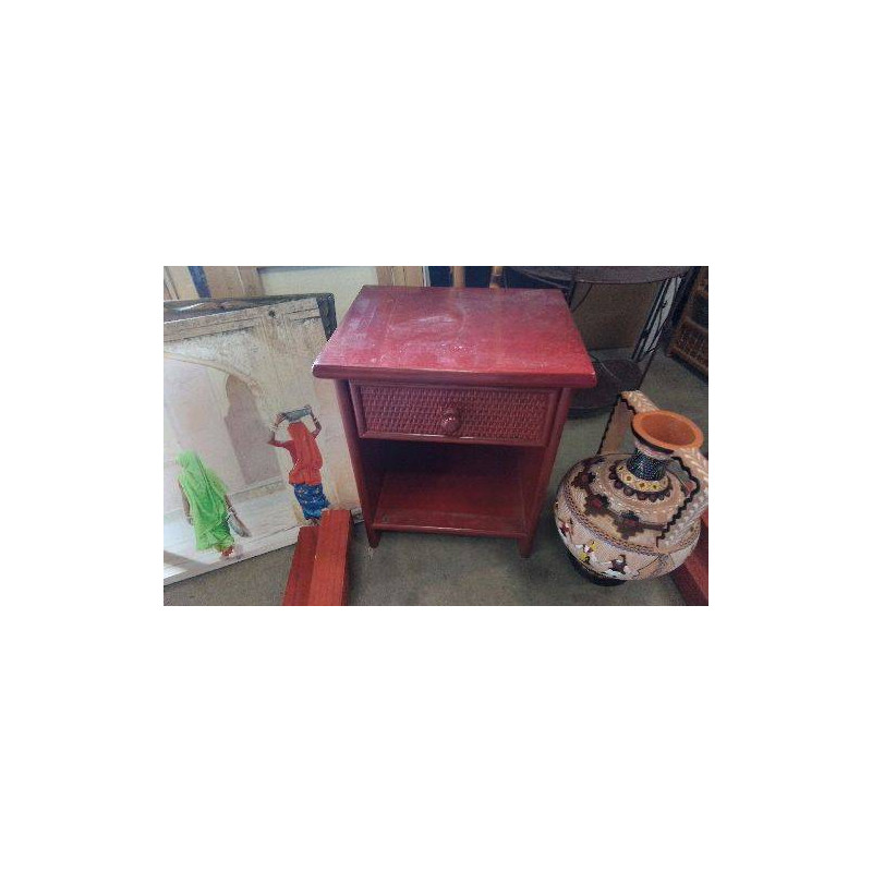 CHEVET ROTIN ROUGE 