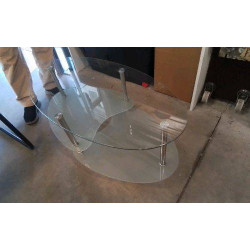 TABLE BASSE VERRE OVALE 