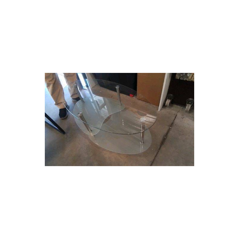 TABLE BASSE VERRE OVALE 