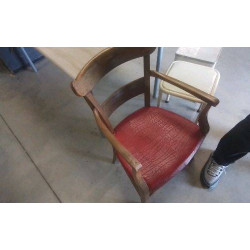 FAUTEUIL BOIS ASSISE ROUGE