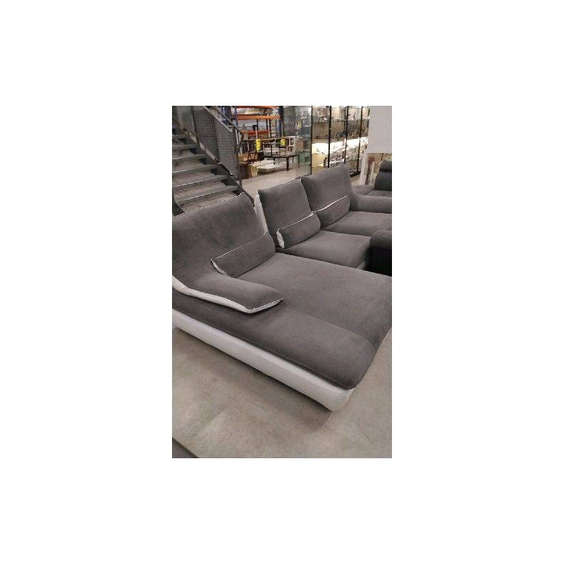 CANAPE D’ANGLE GRIS BLANC / CHATEAU D’AX 